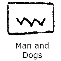 Letter W, Letter V, Teeth, lines